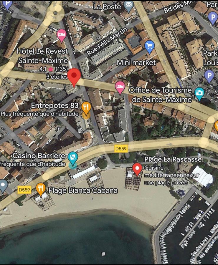 Centre Ville Sainte Maxime 100M Plage Et Commerce A Pied Kültér fotó